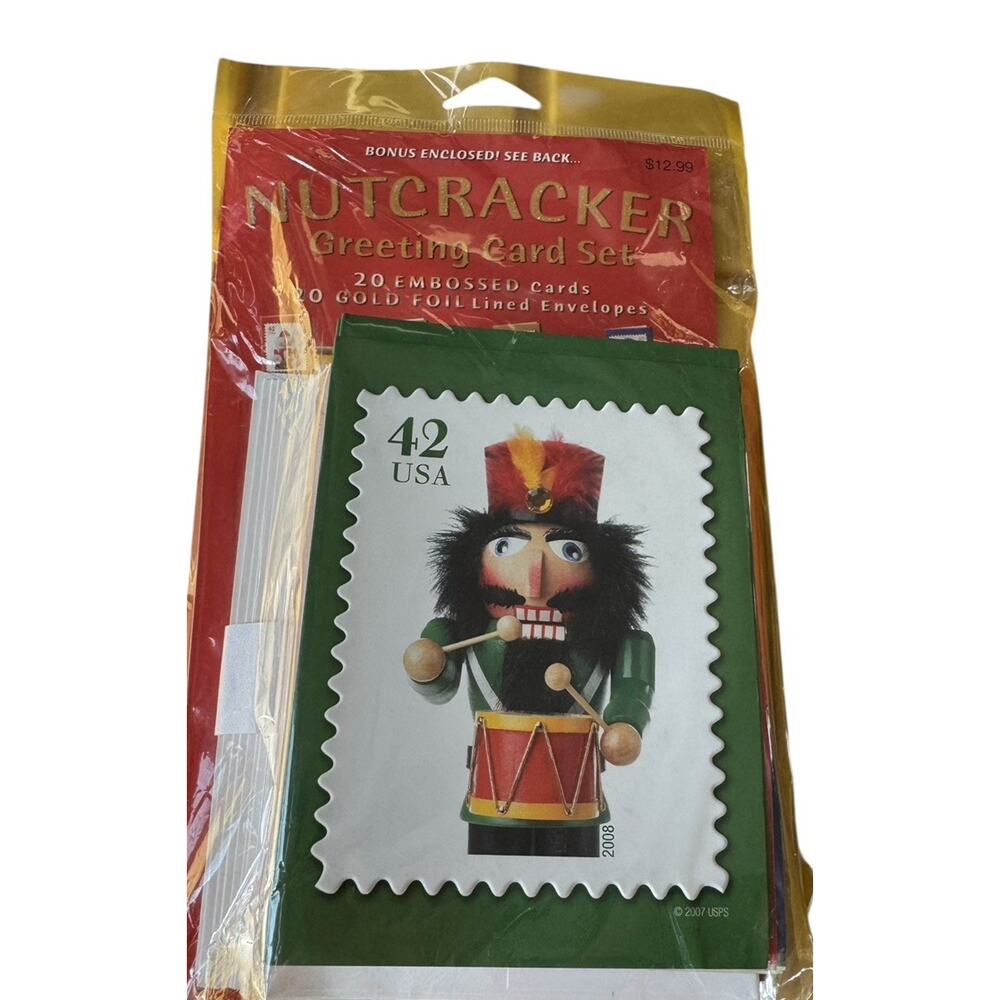 Nutcracker Christmas Cards Complete Set USPS Postage Stamp Design with Envelopes